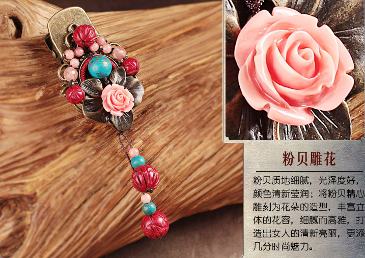 嬌顏家佳樂文學發(fā)夾復古頭花頭飾