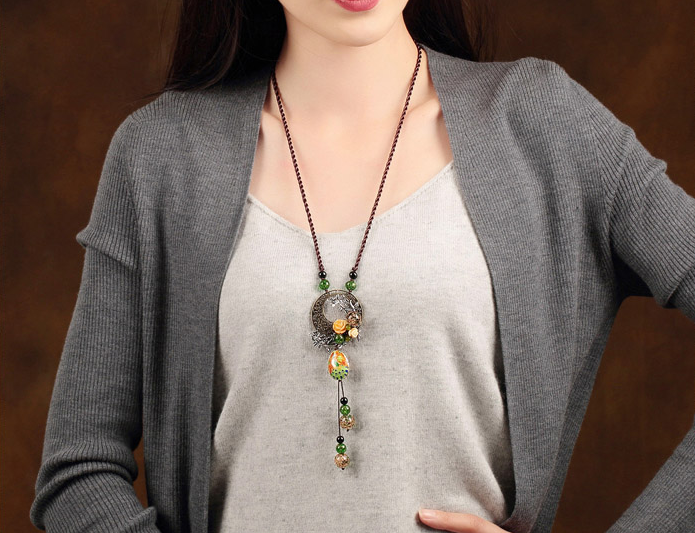 雀躍家佳樂文學(xué)吊墜毛衣鏈復(fù)古項(xiàng)鏈