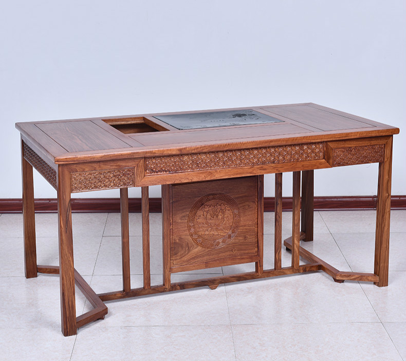 紅實木茶桌，新中式仿古茶桌