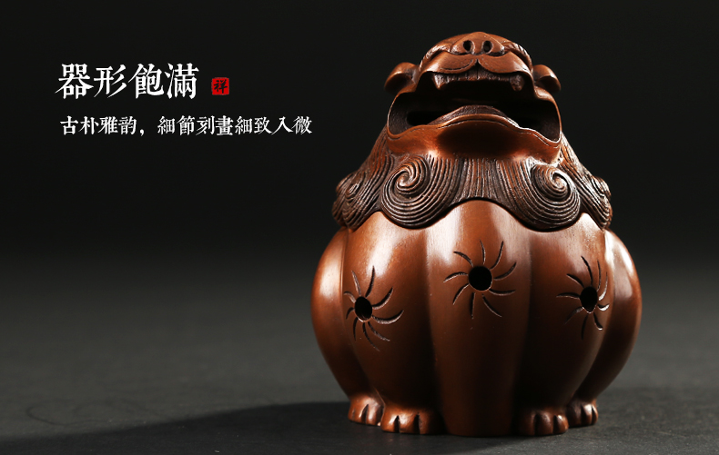 唐獅熏香爐，仿古紫銅檀香爐