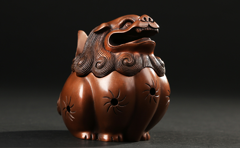 唐獅熏香爐，仿古紫銅檀香爐