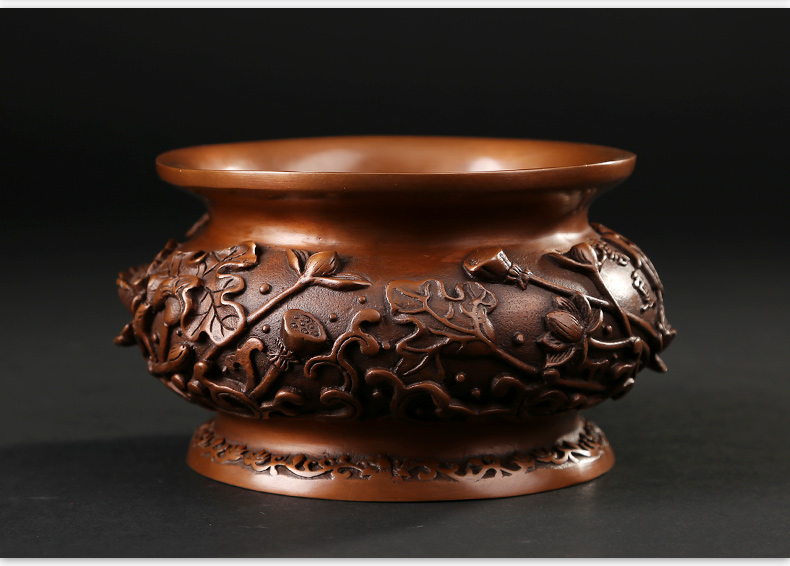 蓮花荷葉雕花香爐，仿古供佛熏香爐