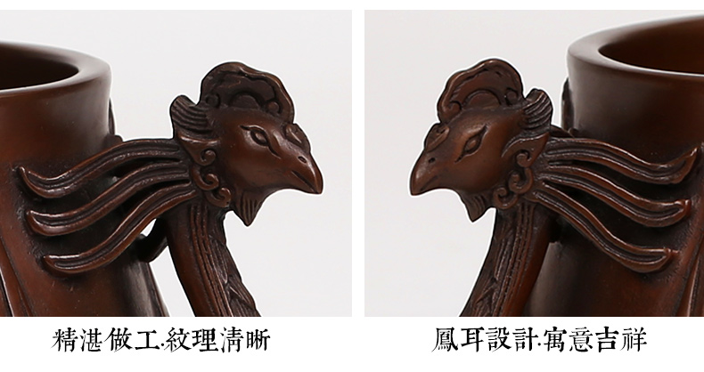 紫銅雙鳳耳香爐，仿古無蓋熏香爐