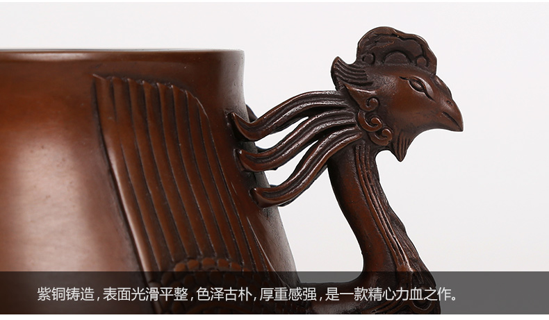 紫銅雙鳳耳香爐，仿古無蓋熏香爐