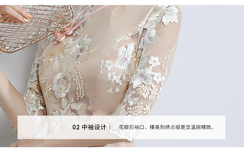 小清新蕾絲旗袍，改良時(shí)尚魚尾旗袍裙