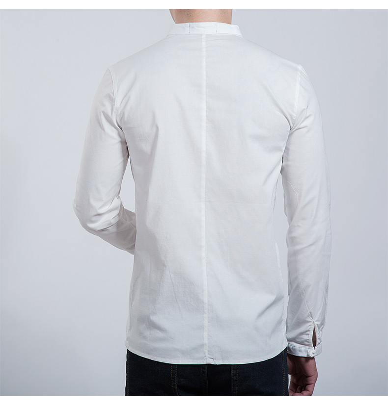 家佳樂文學(xué)男裝民族風(fēng)盤扣襯衣男青年中山裝