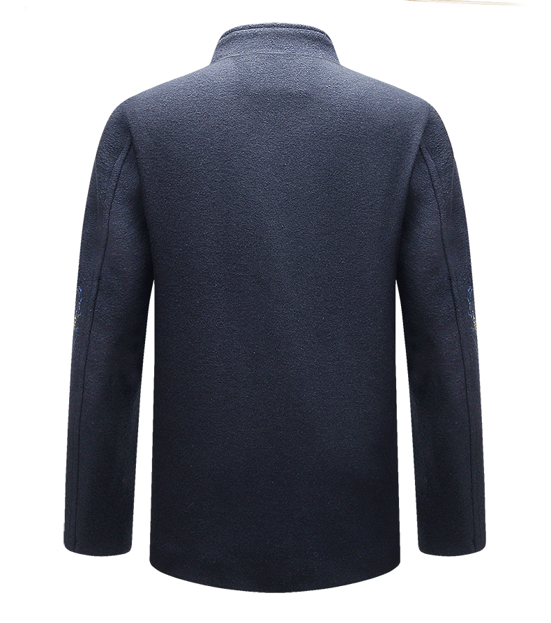 家佳樂(lè)文學(xué)羊毛呢男裝金龍刺繡中山裝