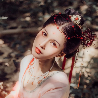 嬌艷彼岸花女子頭像，唯美古風(fēng)真人頭像