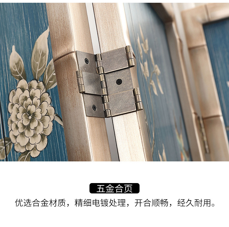新古典四扇屏風(fēng)隔斷，精美手繪屏風(fēng)