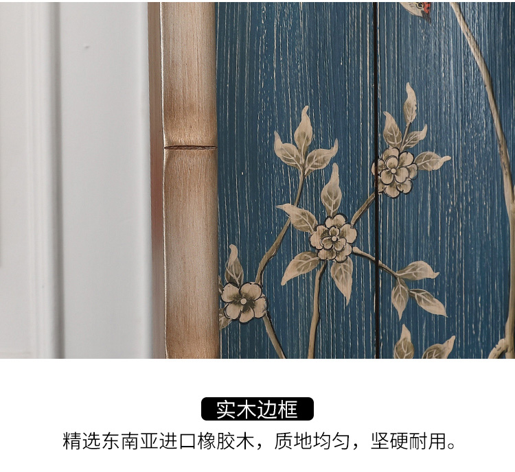 新古典四扇屏風(fēng)隔斷，精美手繪屏風(fēng)