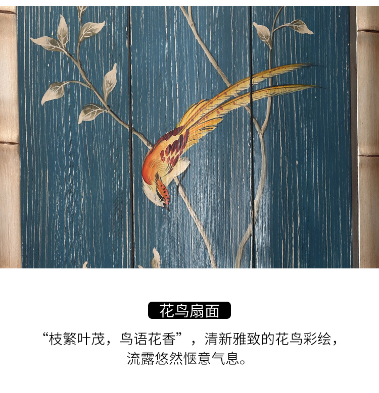 新古典四扇屏風(fēng)隔斷，精美手繪屏風(fēng)