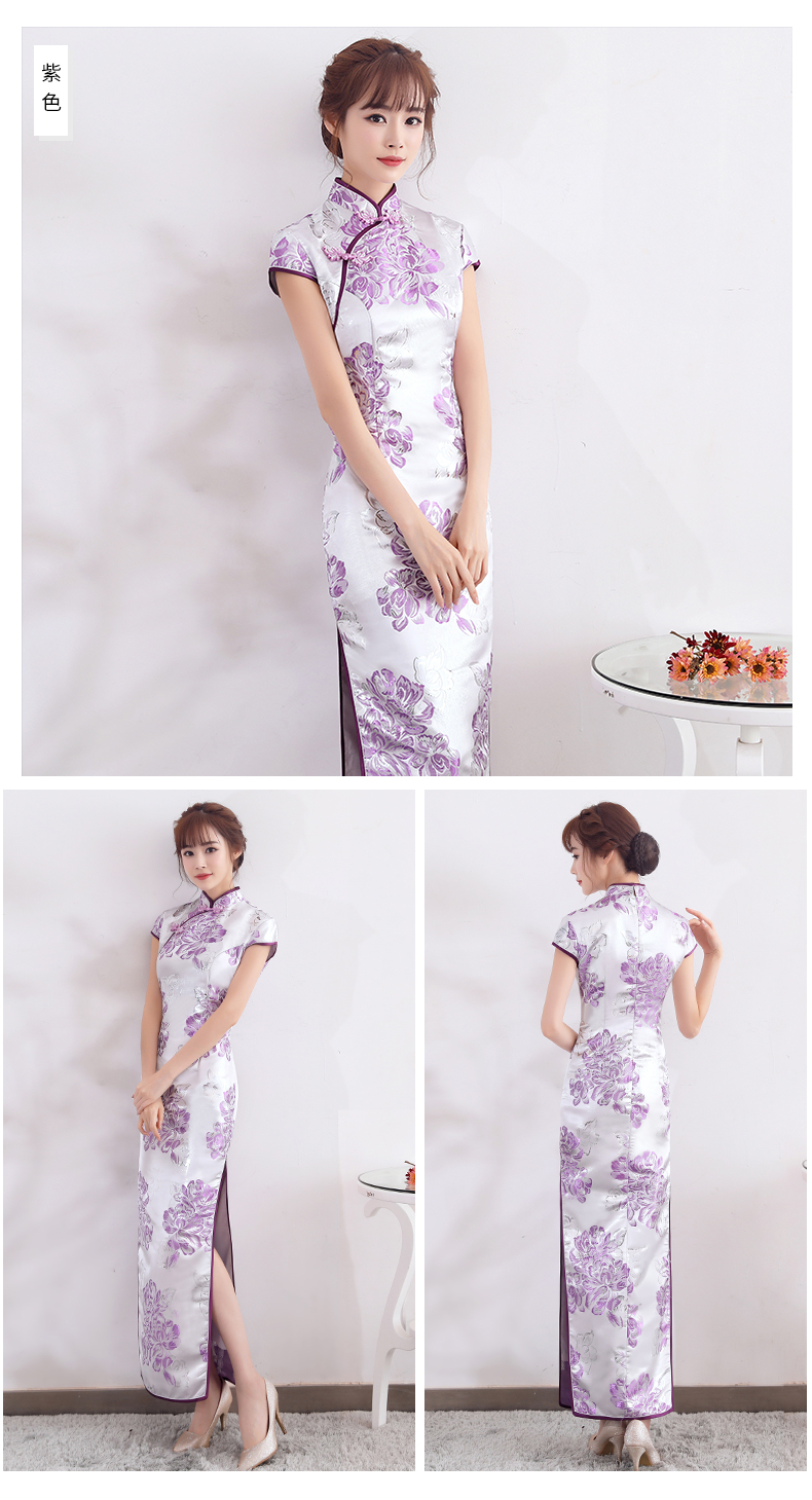 時(shí)尚優(yōu)雅少女旗袍，改良精致花紋旗袍裙