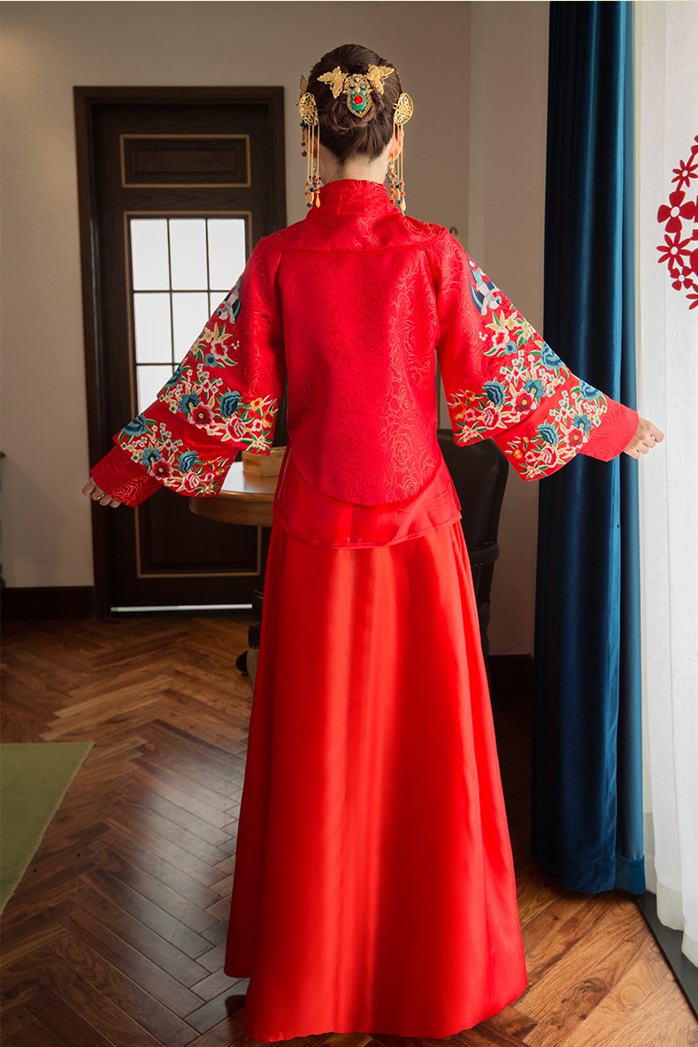 家佳樂(lè)文學(xué)精致刺繡中式禮服新娘禮服