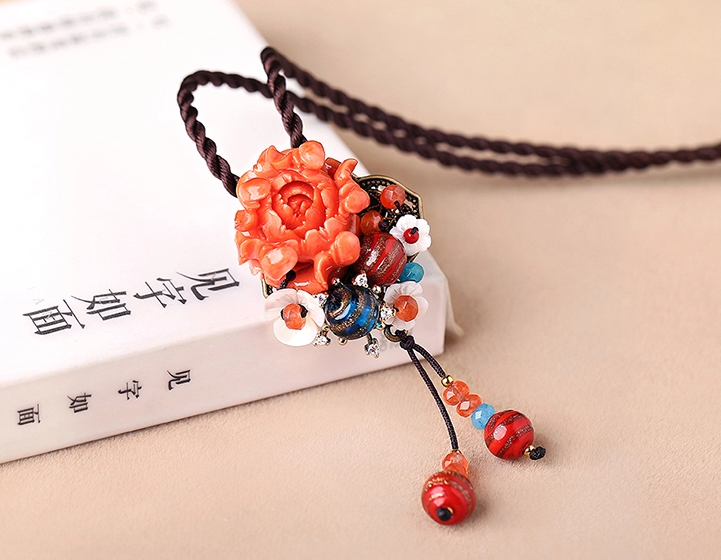 家佳樂文學(xué)立體花朵吊墜胸花，復(fù)古胸針項(xiàng)鏈飾品