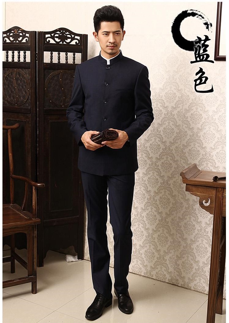 家佳樂(lè)文學(xué)商務(wù)休閑男士立領(lǐng)中山裝