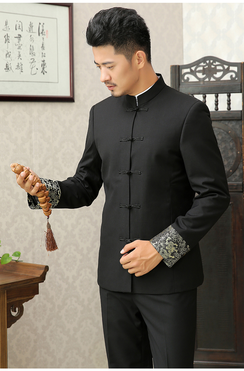 中華立領(lǐng)男士修身版中山裝