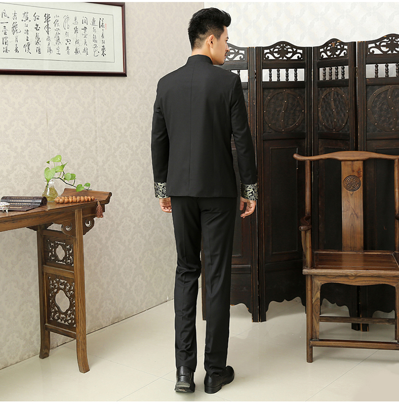 中華立領(lǐng)男士修身版中山裝