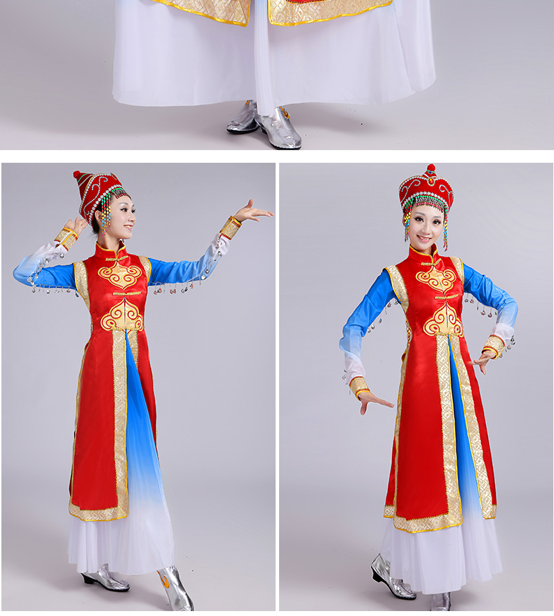 蒙古族服飾表演服裝，少數(shù)民族服裝圖片