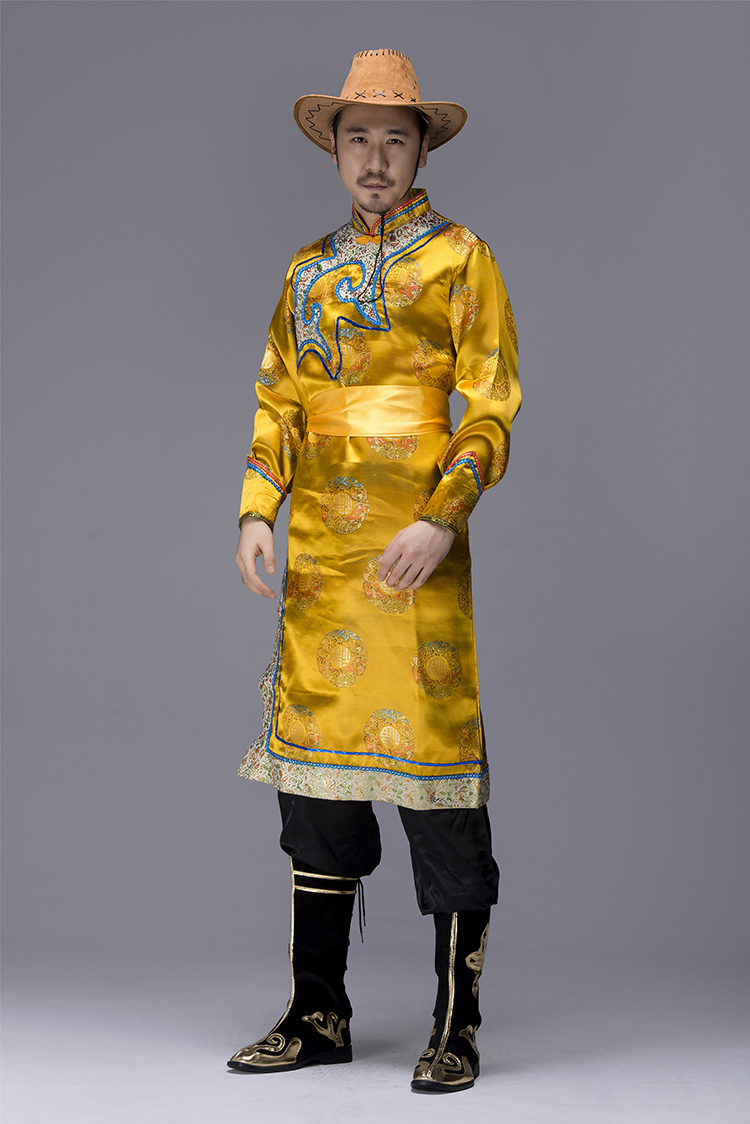 民族風(fēng)味十足的蒙古族蒙古袍男裝，少數(shù)民族服