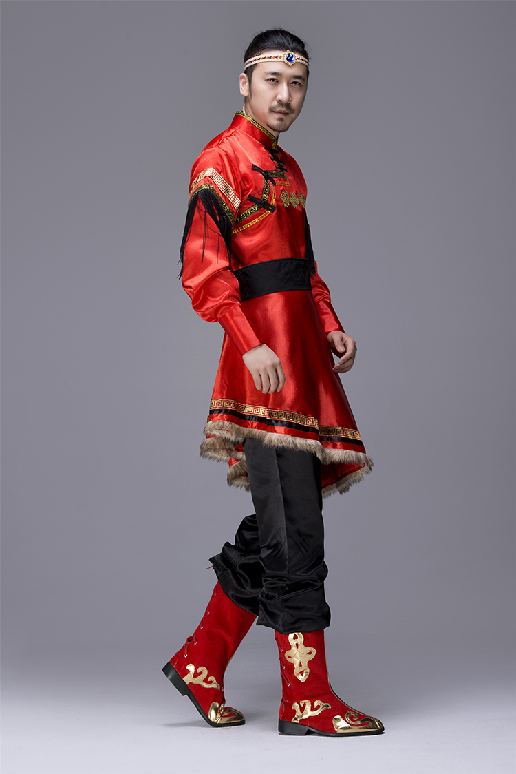 簡約大氣的蒙古袍男裝，少數(shù)民族服裝