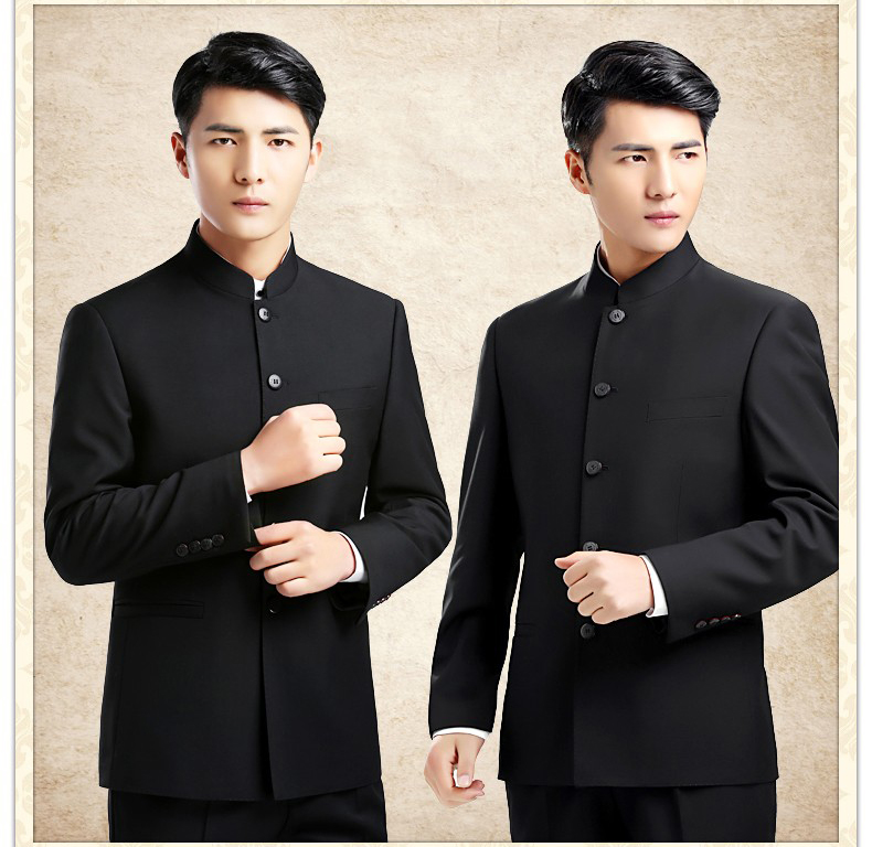 時(shí)尚家佳樂文學(xué)中華立領(lǐng)男青年修身中山裝