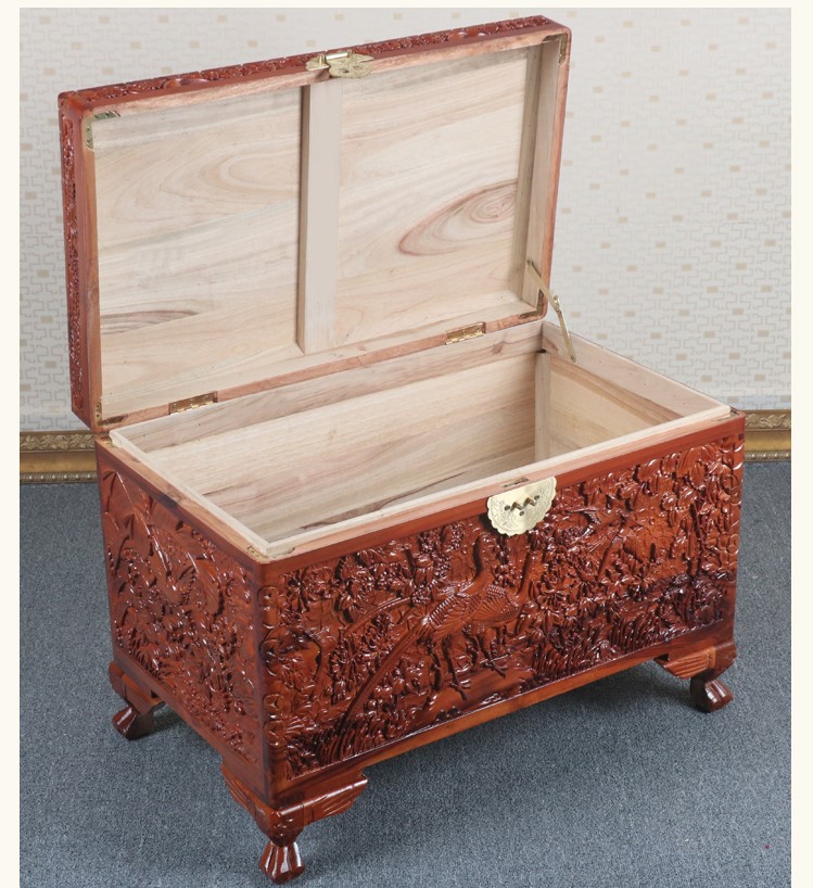 全香樟木箱子，實木中式仿古雕木箱子