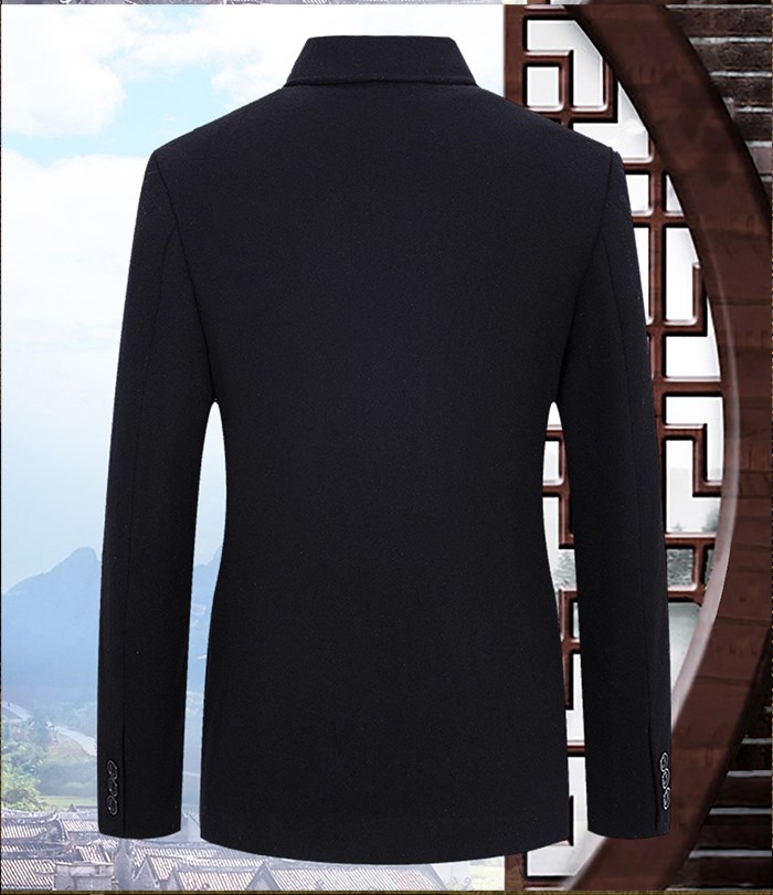 家佳樂文學羊毛妮子秋冬中老年中山裝