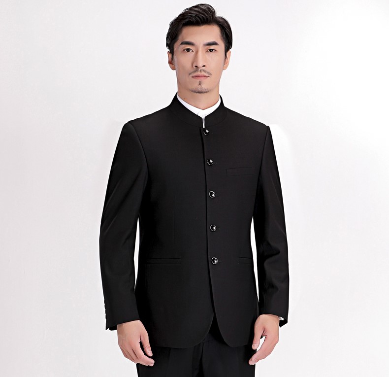 立領(lǐng)圓角家佳樂文學(xué)男士修身版中山裝