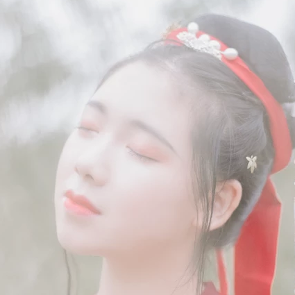 紅衣少女頭像，唯美古風女子真人頭像