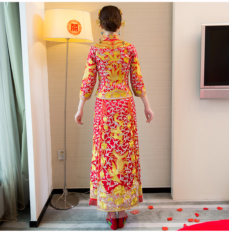 龍鳳褂中式婚禮禮服，時(shí)尚家佳樂(lè)文學(xué)新娘禮服