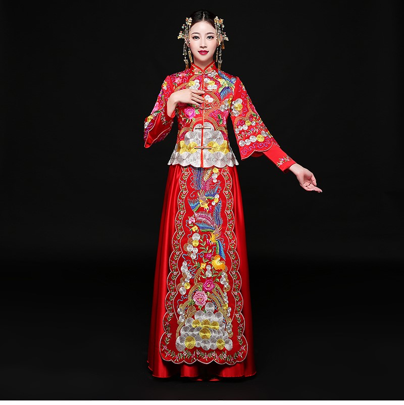 古典秀禾服中式禮服，時(shí)尚家佳樂文學(xué)新娘禮服