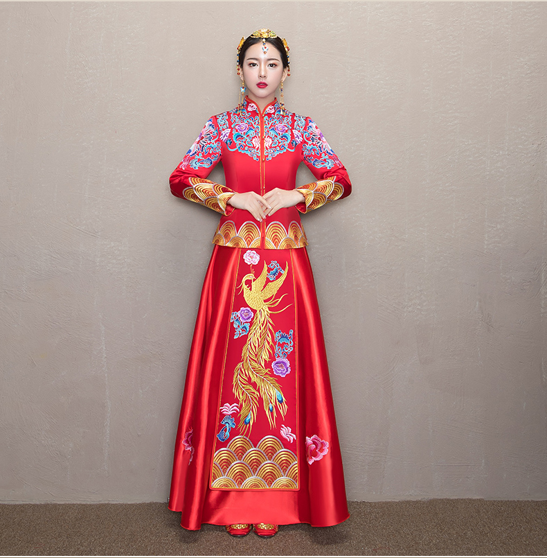 復(fù)古典雅秀禾服，時尚中式禮服新娘禮服