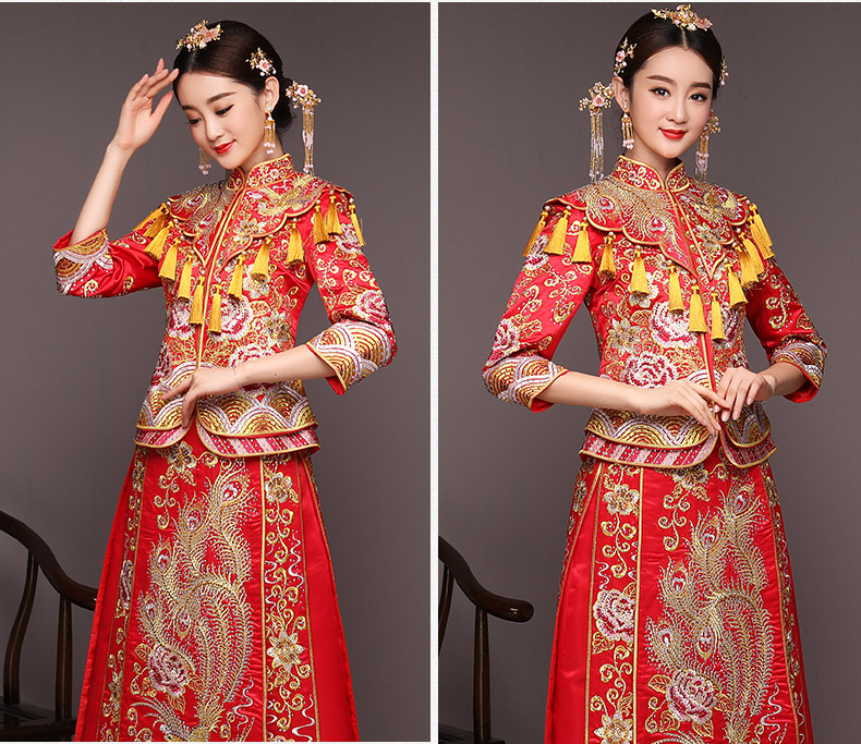 典雅韻味中式禮服，精致新娘結(jié)婚禮服