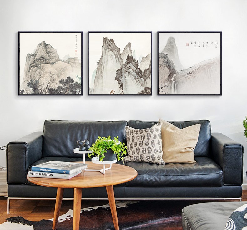 十款家佳樂文學(xué)裝飾畫，新中式中國(guó)水墨客廳掛畫