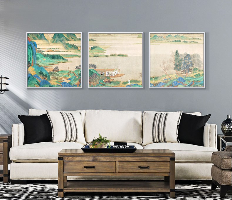 十款家佳樂文學(xué)裝飾畫，新中式中國(guó)水墨客廳掛畫