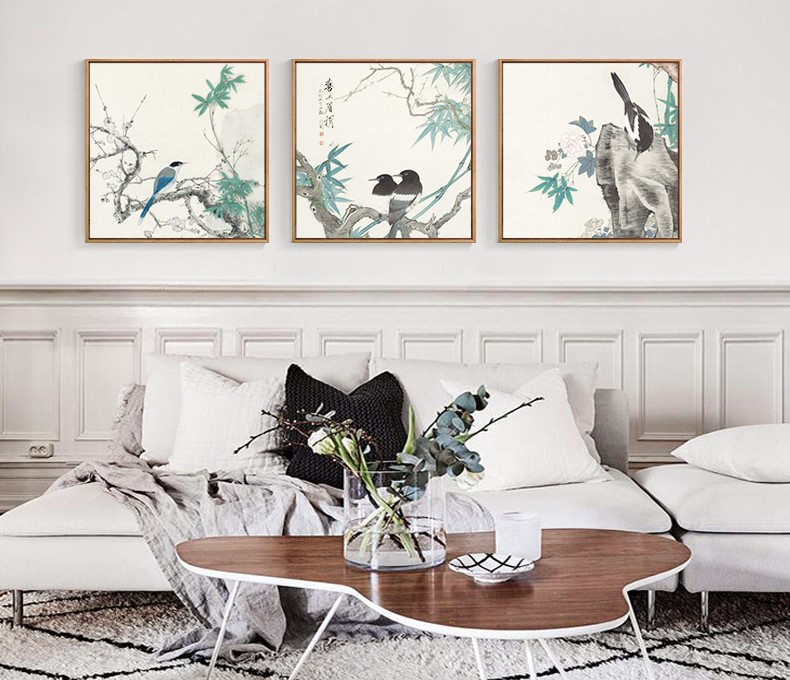 十款家佳樂文學(xué)裝飾畫，新中式中國(guó)水墨客廳掛畫
