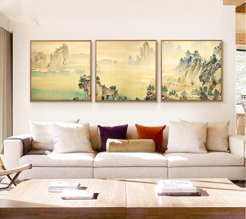 十款家佳樂文學(xué)裝飾畫，新中式中國(guó)水墨客廳掛畫