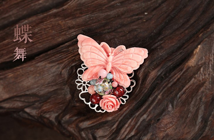 蝶舞家佳樂文學古典胸針，古風毛衣胸花