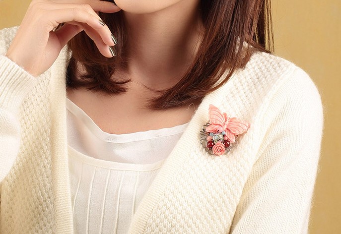 蝶舞家佳樂文學古典胸針，古風毛衣胸花