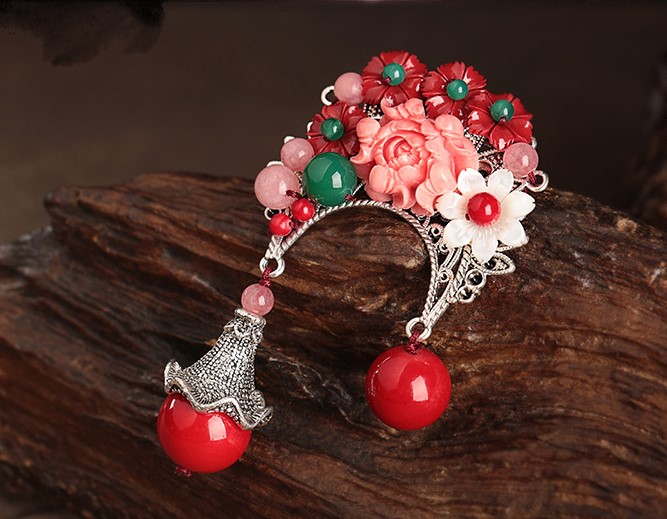 貝殼花朵古典家佳樂(lè)文學(xué)胸針，復(fù)古風(fēng)胸花