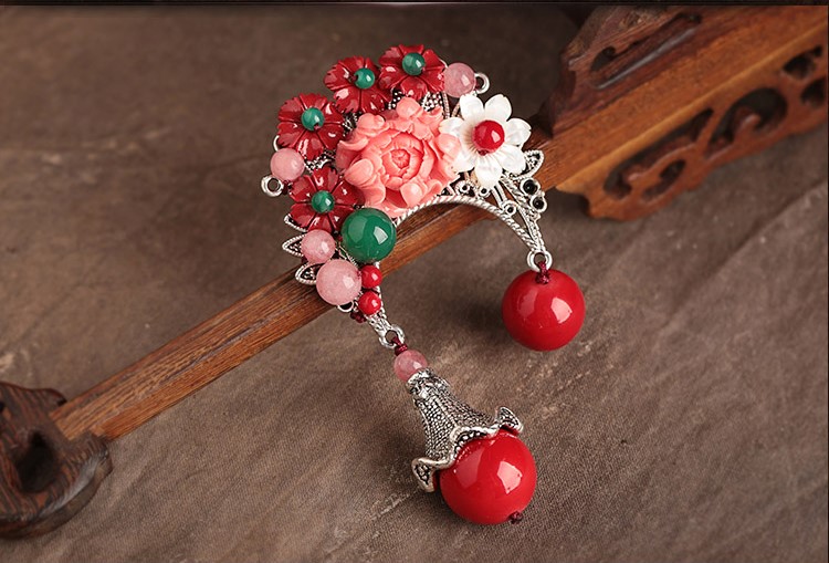 貝殼花朵古典家佳樂(lè)文學(xué)胸針，復(fù)古風(fēng)胸花