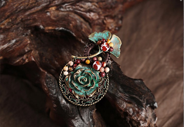 葉痕復(fù)古文藝胸針，民族風(fēng)風(fēng)胸花飾品