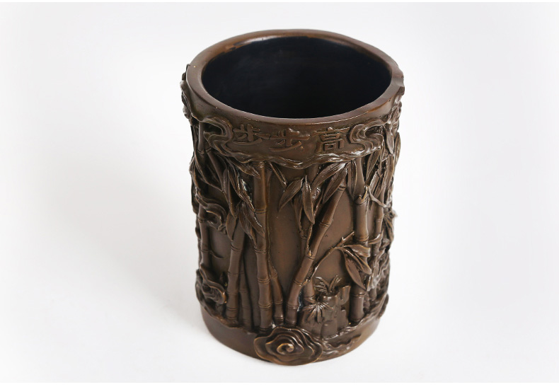 仿古步步高筆筒，文房四寶擺件