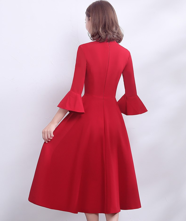 復(fù)古荷葉袖口中式禮服，簡(jiǎn)約時(shí)尚晚禮服