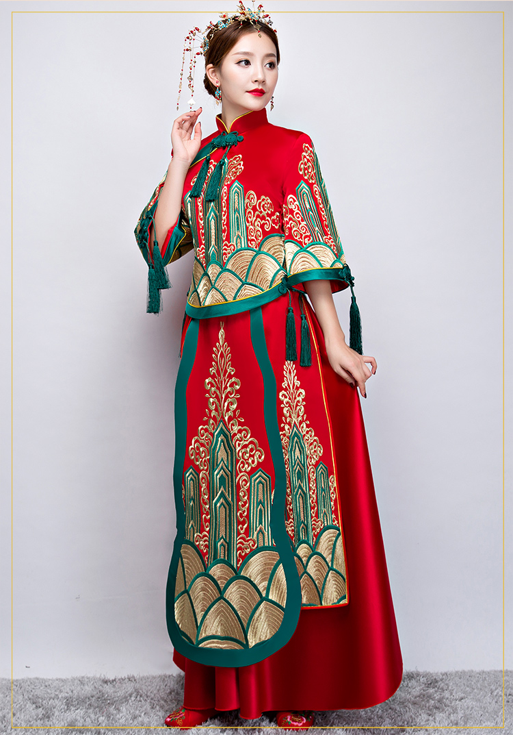 家佳樂文學(xué)秀禾服中式禮服，新娘結(jié)婚禮服