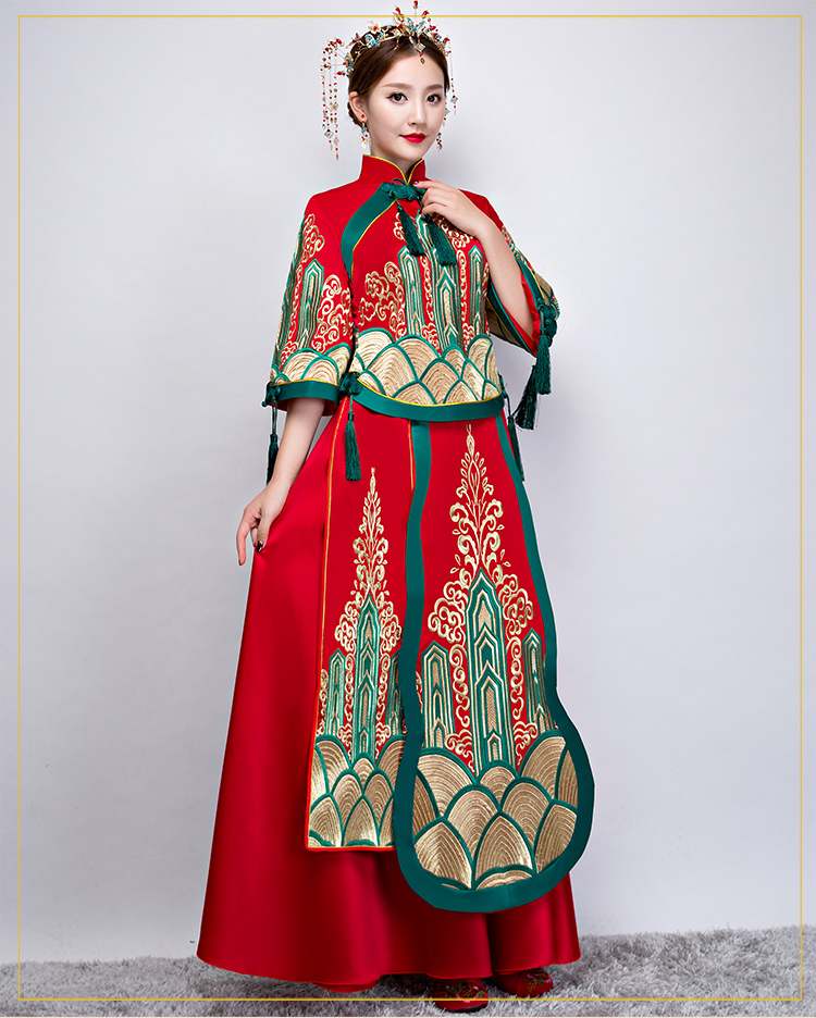 家佳樂文學(xué)秀禾服中式禮服，新娘結(jié)婚禮服