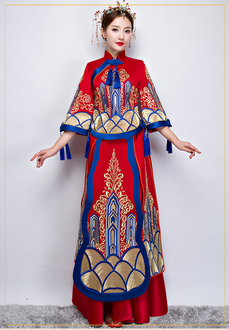 家佳樂文學(xué)中式禮服，新娘結(jié)婚禮服