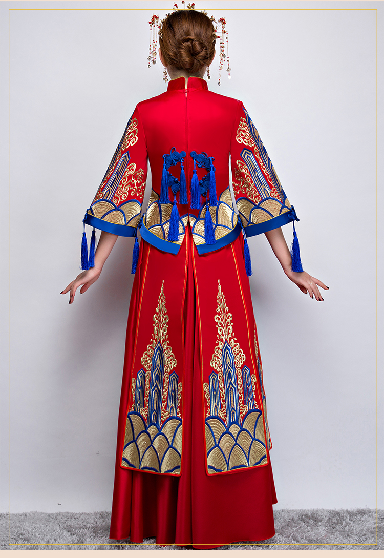 家佳樂文學(xué)中式禮服，新娘結(jié)婚禮服