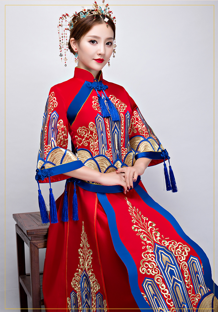 家佳樂文學(xué)中式禮服，新娘結(jié)婚禮服