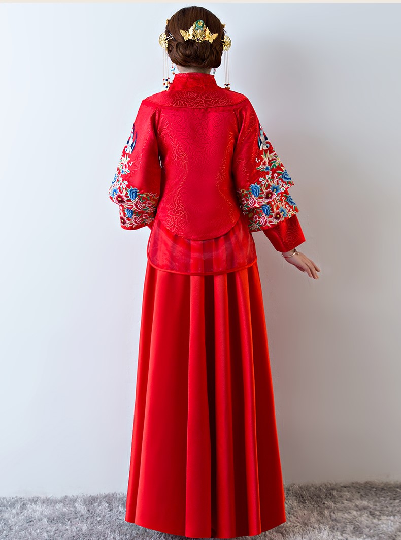 古色古香中式禮服，家佳樂文學(xué)新娘結(jié)婚禮服